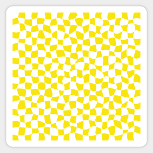 Warped Checkerboard, White and Yellow Magnet